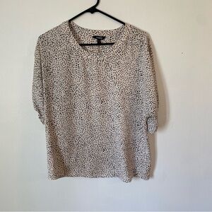 Express Cream and Black Dotted Blouse